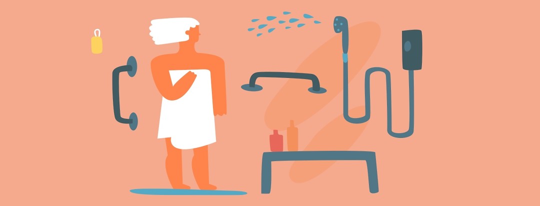 person in shower